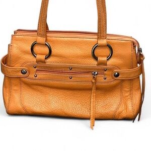 Stone Mountain Leather Purse Orange Satchel Storage Pockets